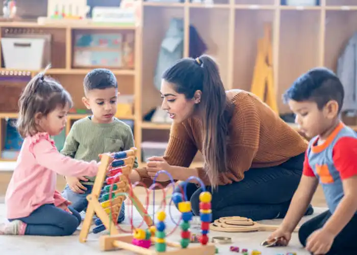 teacher with students